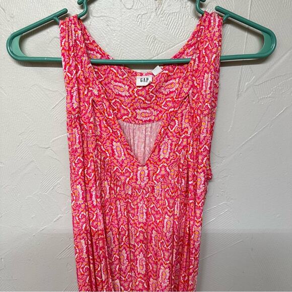 Gap Pink Summer Dress Floral Paisley Printed Midi Dress Size Medium - Picture 3 of 5